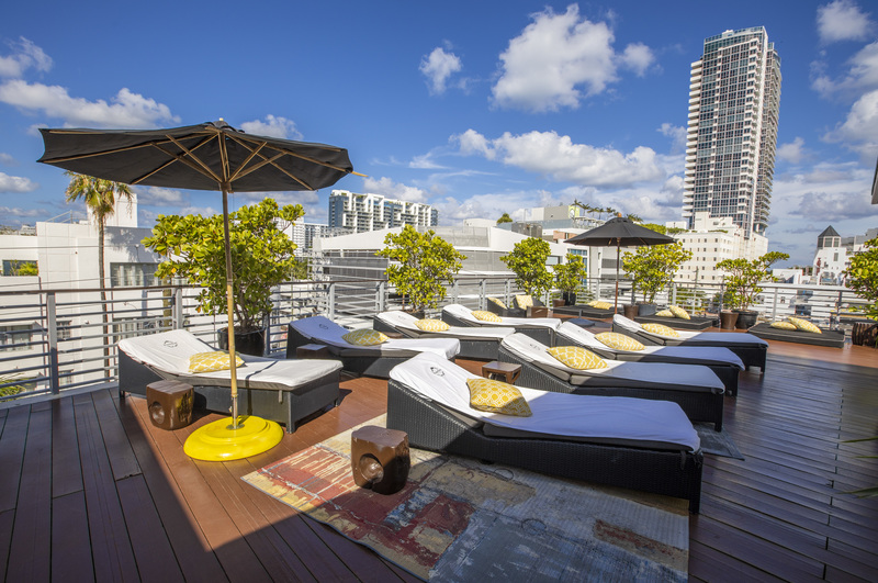 Riviera Rooftop with Umbrellas View